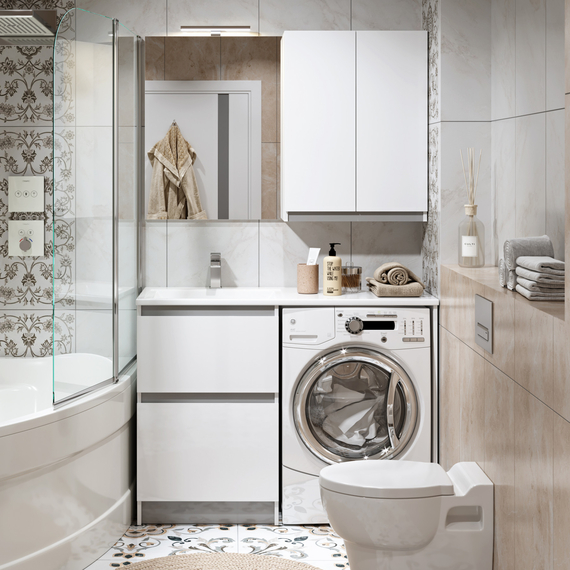 Гарнитур для ванной Alavann Soft Silver 120 см