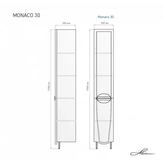 Шкаф-пенал Alavann Monaco 30 см, изображение 2